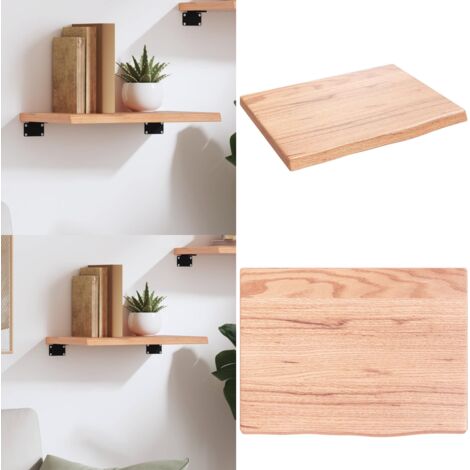 Ripiano Muro Marrone Chiaro 40x30x2 cm Massello Rovere Trattato - Scaffale in legno - Ripiano in rovere