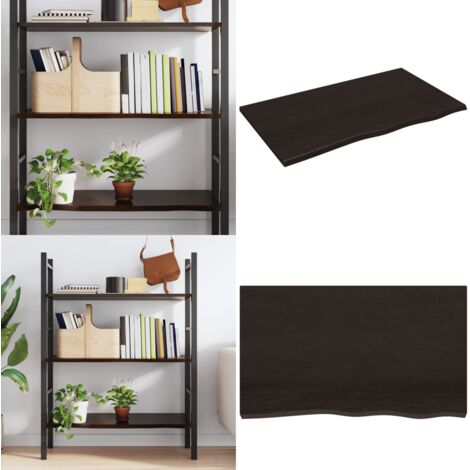 Ripiano Muro Marrone Scuro 100x60x2 cm Massello Rovere Trattato - Ripiano in legno - Ripiano in rovere