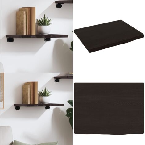 Ripiano Muro Marrone Scuro 40x30x2 cm Massello Rovere Trattato - Ripiano in legno - Ripiano muro