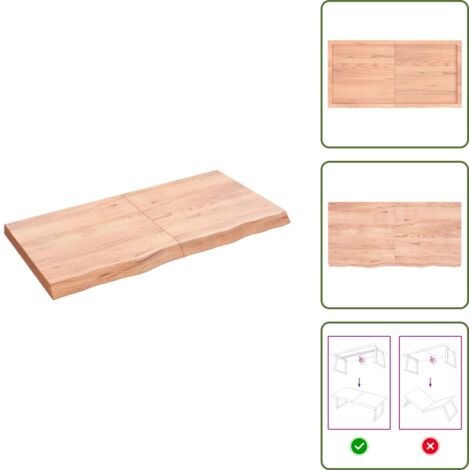 Ripiano muro - vidaXL Ripiano Muro Marrone 120x60x(2-6) cm Massello Rovere Trattato -