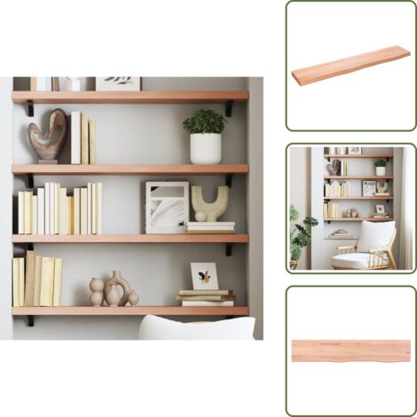 Ripiano muro - vidaXL Ripiano Muro Marrone Chiaro 100x20x4cm Massello Rovere Trattato - Ripiano rustico