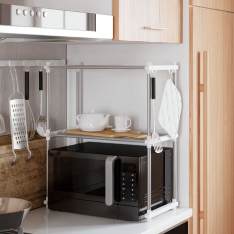 Ripiano per Microonde Bianco 51x27x63 cm in Alluminio vidaXL