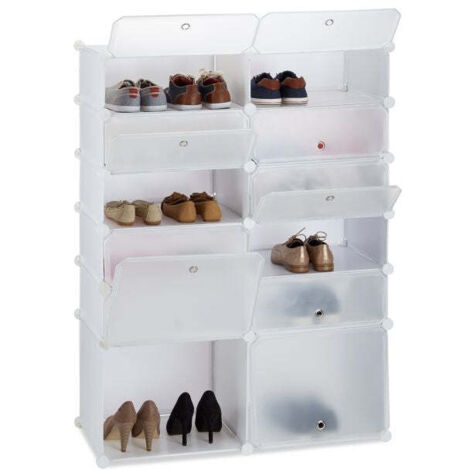 Ripiano per scarpe in plastica con 12 scomparti