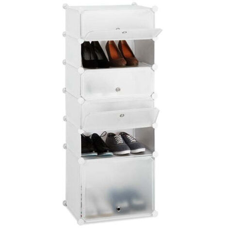 Ripiano per scarpe in plastica con 6 scomparti