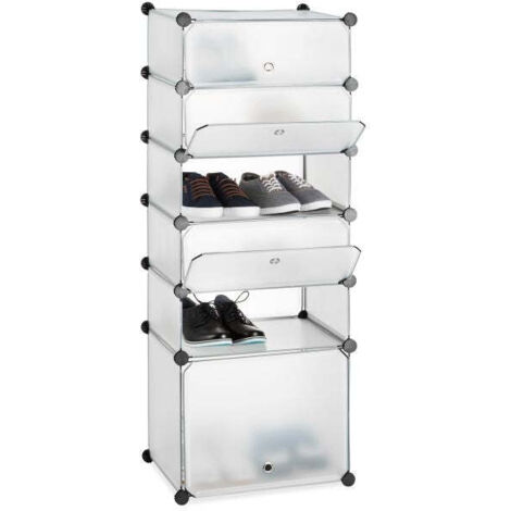 Ripiano per scarpe in plastica con 6 scomparti