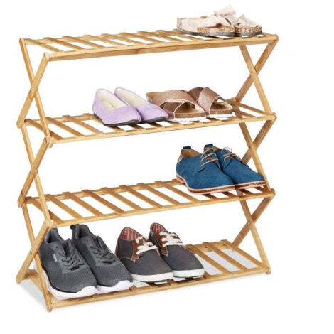 Ripiano per scarpe pieghevole in bambù