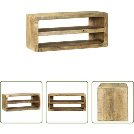 Ripiano per soggiorno -  Mobile TV Marrone 80 x 32 x 36 cm Legno massello di mango