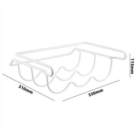 Ripiano portaoggetti per frigorifero – Portabicchieri in metallo 33×31×11,5 cm, bianco