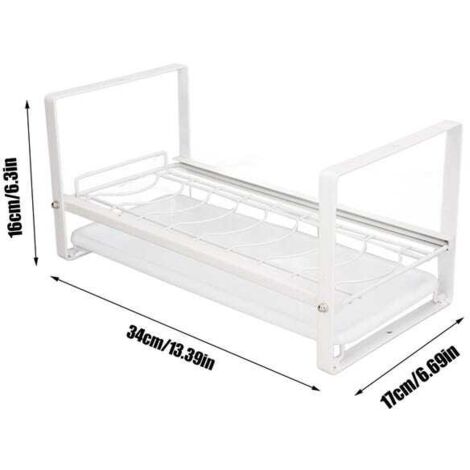 Ripiano portaoggetti per mobili da cucina per ciotole, piatti, scolapiatti, antiruggine, antiscivolo, per piano di lavoro, credenza, dispensa