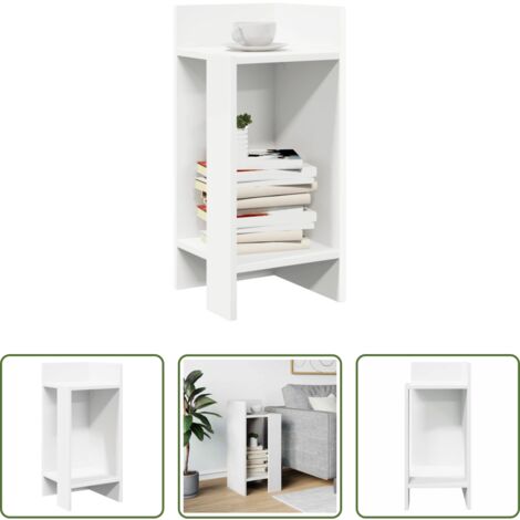 Ripiano -  Tavolino Laterale con Ripiano Bianco 25,5x27x60 cm