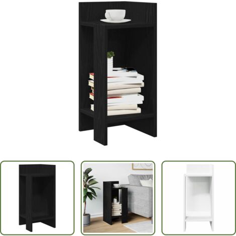 Ripiano -  Tavolino Laterale con Ripiano Nero 25,5x27x60 cm