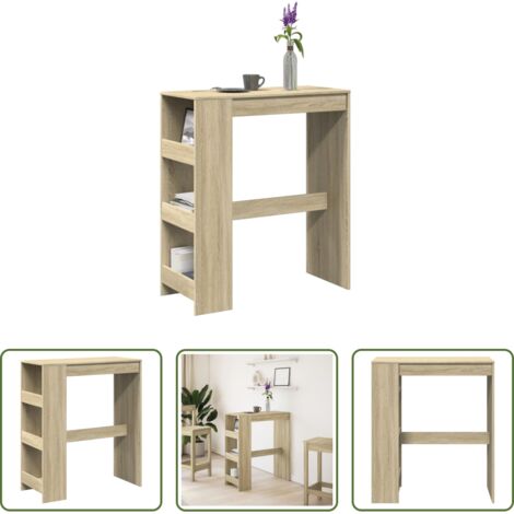 Ripiano -  Tavolo Bar con Rastrelliera Sonoma 90x40x103,5 cm Multistrato