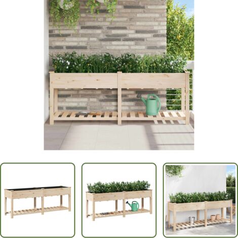 Ripiano -  Vaso da giardino con lo scaffale Beige 203 x 53 x 76,5 cm