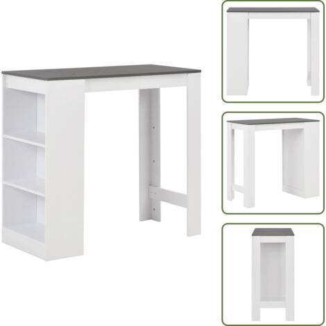 Ripiano - vidaXL Tavolo da Bar con Ripiano Bianco 110x50x103 cm - Tavolo alto