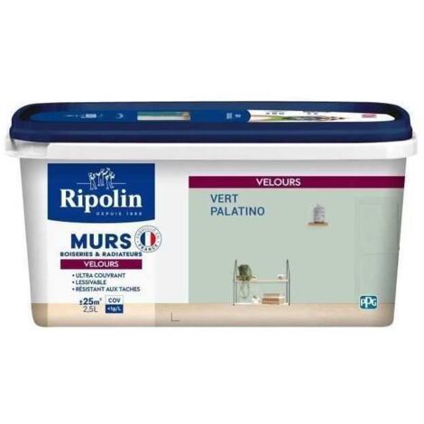 Ripolin Deco Velours Verde Palatino pittura acrilica a finitura velluto 2,5 L pareti boiserie radiatori