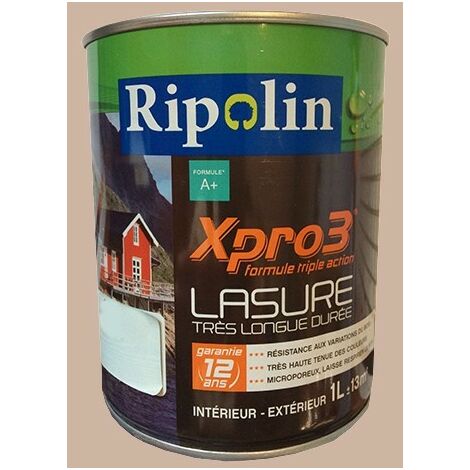 RIPOLIN Lasure XPro3 12ans Gris cendré 1 L - Gris cendré