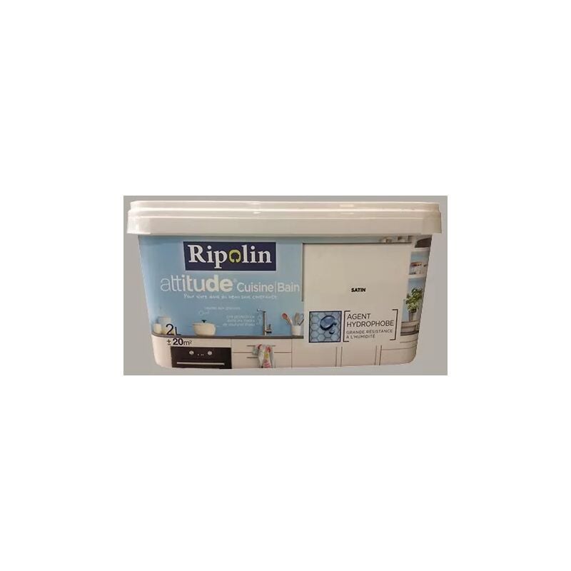 Peinture acrylique Attitude Cuisine & Bain Kaolin 2 l - Ripolin