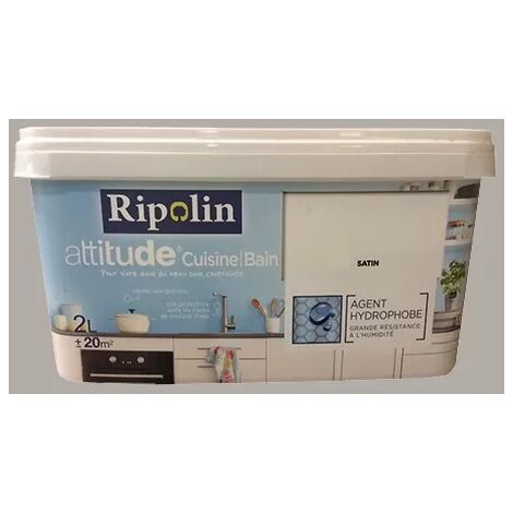 RIPOLIN Peinture acrylique Attitude Cuisine & Bain Kaolin 2 L