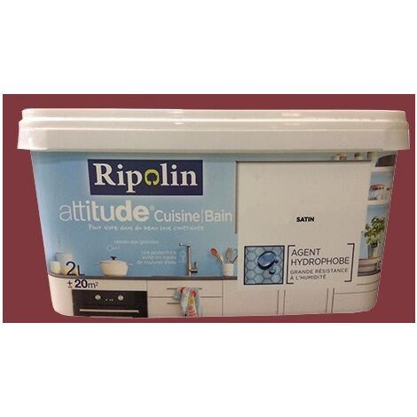 RIPOLIN Peinture acrylique Attitude Cuisine & Bain Rouge chinois 2 L