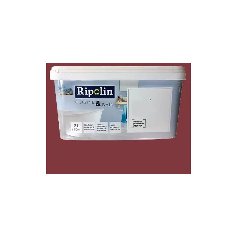 Peinture Acrylique 'Cuisine & Bain' Rouge chinois 2 l - Ripolin