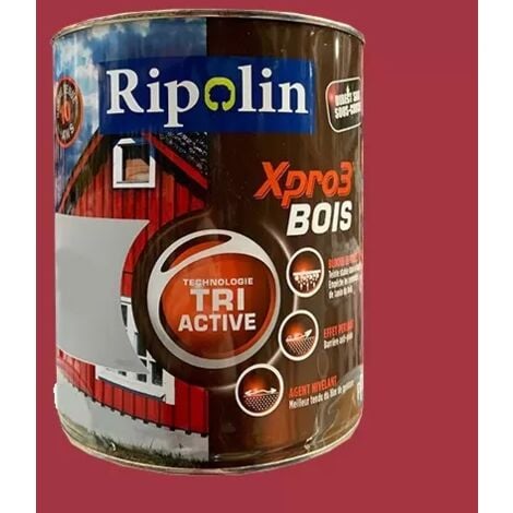 RIPOLIN Peinture Acrylique Xpro3 Tri Active Bois Rouge vif 0,5 L