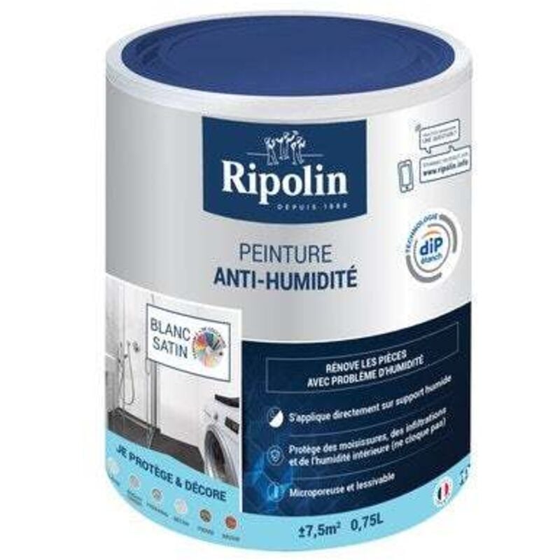 Ripolin - Peinture antihumidité Rip etanch blanc 0.75 l