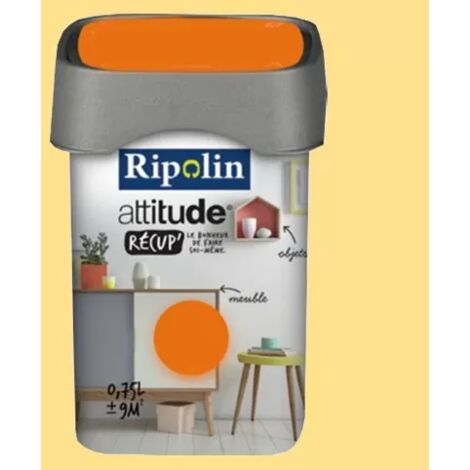 RIPOLIN Peinture Attitude Récup' Jaune tendre satin 0,75L 0,75 L - Jaune tendre