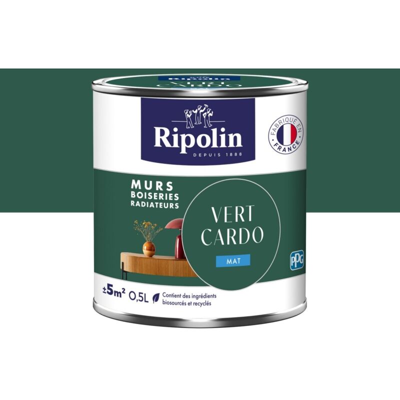 RIPOLIN Peinture vert cardo mur, boiserie, radiateur RIPOLIN mat 0.5