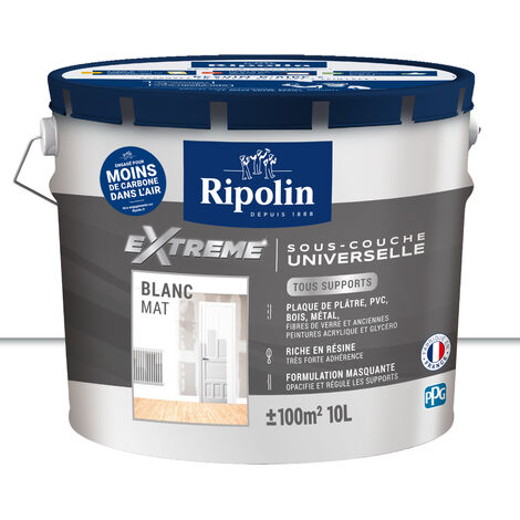 Ripolin – Sous-couche universelle mat 10L – Peinture anti humidité pour tous supports intérieurs – Formulation masquante et forte adhérence