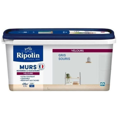 RIPOLIN Vernice Colore Velluto per Muri, Legno e Radiatori - Grigio Topo