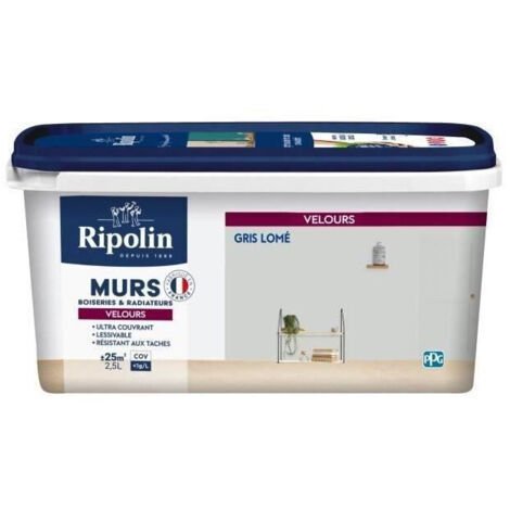 RIPOLIN Vernice Colore Velluto per Muri, Rivestimenti Termici - Grigio lome