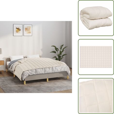 Riposo notturno - vidaXL Coperta Ponderata Crema Chiaro 122x183 cm 9 kg Tessuto - Coperta per dormire