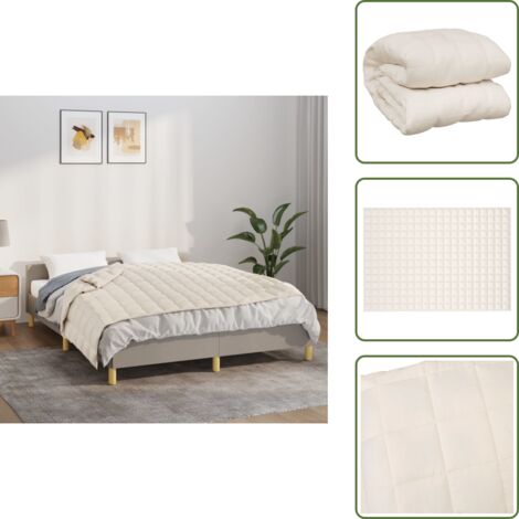 Riposo notturno - vidaXL Coperta Ponderata Crema Chiaro 135x200 cm 6 kg Tessuto - Coperta per dormire