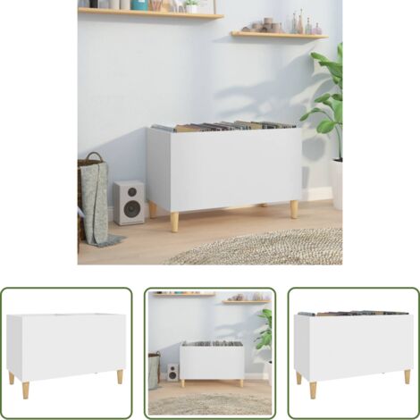 Ripostiglio per dischi -  Mobile Porta Dischi Bianco 74,5x38x48 cm in Legno Multistrato