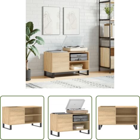 Ripostiglio per dischi -  Mobile Porta Dischi Rovere Sonoma 85x38x48 cm Legno Multistrato