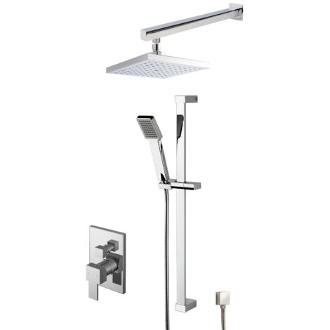 Ripple Concealed Square Manual Valve Shower Set - Chrome - Balterley