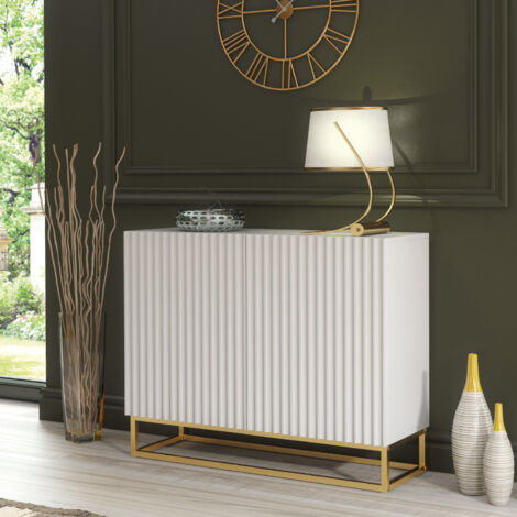 Ripple Sideboard - White Fluted Doors - 100cm