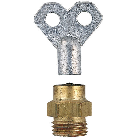 Riquier – Purgeur radiateur 5x10 – Filetage plomberie 1/2'' – Raccord à carré brut – Pour installations chauffage central