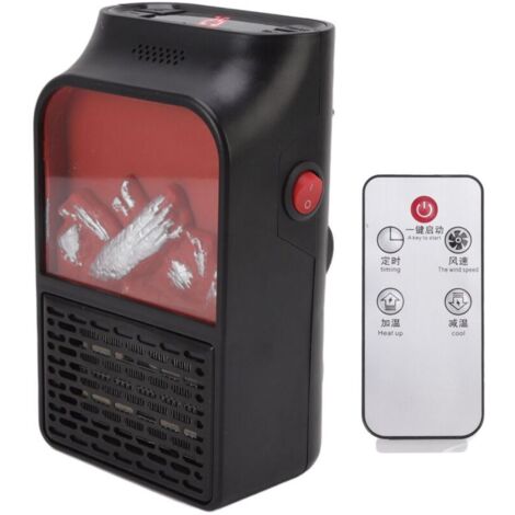 Riscaldatore a fiamma ceramica Eosnow Mini da 1000 W PTC, riscaldamento rapido, caminetto portatile silenzioso con involucro ignifugo satinato per la casa, spina UE da 220 V.