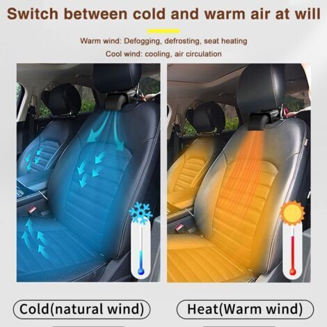 Riscaldatore e ventilatore portatile per auto da 12 V, 2 in 1, sbrinatore e disappannatore per parabrezza con adattatore per accendisigari