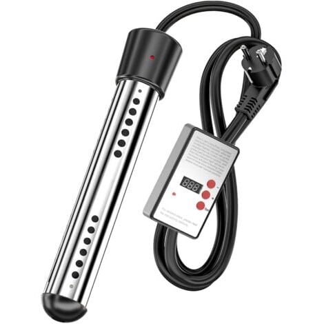 KZQ Riscaldatore elettrico ad immersione da 2000 W per vasca e piscina - Acciaio inossidabile - Sincronizzazione intelligente - Colore nero.