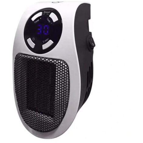 Riscaldatore elettrico, mini riscaldatore elettrico da 500 W, riscaldamento termostatico regolabile, funzione di controllo della temperatura, funzione timer, riscaldatore portatile