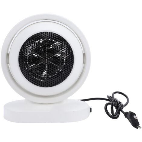 Riscaldatore elettrico, piccolo ventilatore da scrivania, soffiatore di aria calda per camera da letto, ufficio, dormitorio, bianco.