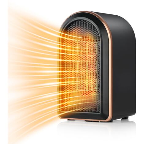 Riscaldatore elettrico, termoventilatore in ceramica PTC da 1200 W con termostato, 2 impostazioni di temperatura per soggiorno, camera da letto, ufficio