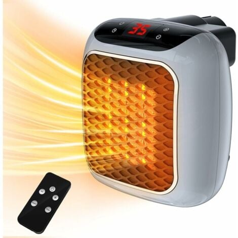 AIPERQ Riscaldatore elettrico YMYNY 800W, riscaldatore per ambienti, 2 modalità con display LED e telecomando