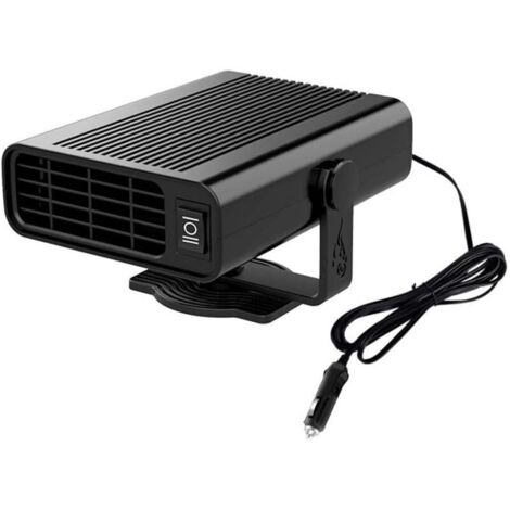 Riscaldatore per auto con ventola, 12V 200W, riscaldamento e sbrinamento rapidi, spina accendisigari girevole a 360 gradi, nero.