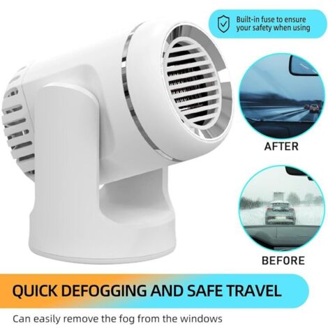 Riscaldatore per auto CSPARCV, riscaldatore e sbrinatore portatile per auto 12V 120W, ventilatore sbrinatore per veicoli e camion con funzione 2 in 1 di riscaldamento e raffreddamento rapido per fines