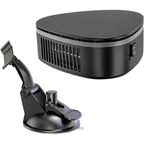 Riscaldatore per auto KZQ 120W 12V con ventola e sbrinatore invernale con rotazione a 360° e ventosa.