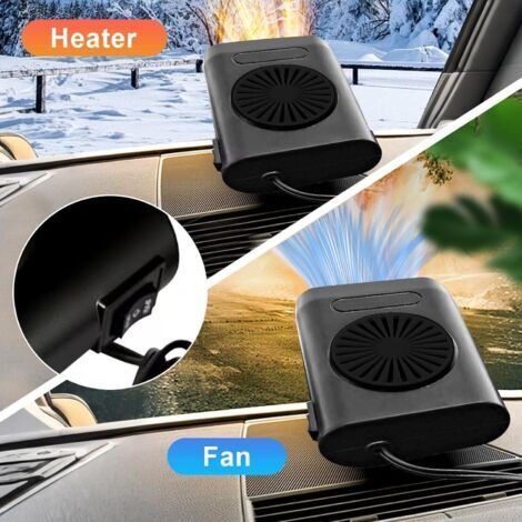 Riscaldatore per auto, sbrinatore portatile per parabrezza da 12V 200W, ventole di riscaldamento e raffreddamento rapide, riscaldatore per parabrezza girevole a 360 gradi con spina per accendisigari.