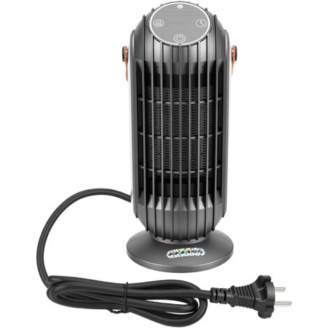 Riscaldatore per interni PTC da 1500 W, ventilatore da scrivania portatile a riscaldamento rapido con timer, per camera da letto, bagno, ufficio.